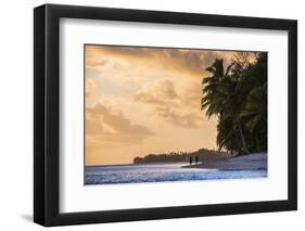 Walking Along a Tropical Beach at Sunset, Rarotonga, Cook Islands, South Pacific, Pacific-Matthew Williams-Ellis-Framed Photographic Print