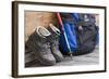 Walking Boots, Backpack, Hiking Sticks-Rainer Mirau-Framed Photographic Print