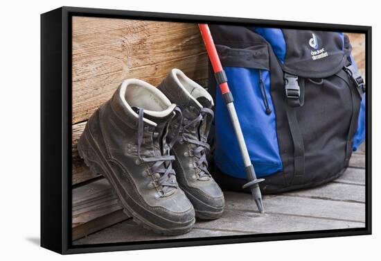 Walking Boots, Backpack, Hiking Sticks-Rainer Mirau-Framed Stretched Canvas