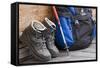 Walking Boots, Backpack, Hiking Sticks-Rainer Mirau-Framed Stretched Canvas