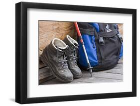 Walking Boots, Backpack, Hiking Sticks-Rainer Mirau-Framed Photographic Print