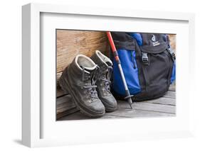 Walking Boots, Backpack, Hiking Sticks-Rainer Mirau-Framed Photographic Print