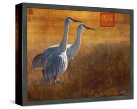 Walking Cranes-Chris Vest-Stretched Canvas