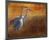 Walking Cranes-Chris Vest-Mounted Art Print