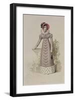 Walking Dress, Fashion Plate from Ackermann's Repository of Arts-English School-Framed Giclee Print