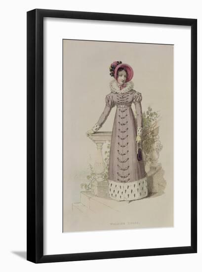 Walking Dress, Fashion Plate from Ackermann's Repository of Arts-English School-Framed Giclee Print