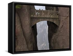 Walking Fairy Land Bridge, White Cloud Scenic Area, Mount Huangshan, Anhui Province-Jochen Schlenker-Framed Stretched Canvas