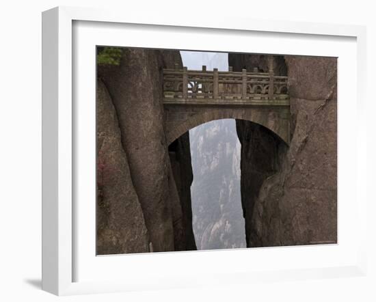 Walking Fairy Land Bridge, White Cloud Scenic Area, Mount Huangshan, Anhui Province-Jochen Schlenker-Framed Photographic Print