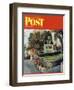 "Walking Home in the Rain," Saturday Evening Post Cover, October 20, 1962-John Clymer-Framed Giclee Print