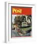 "Walking Home in the Rain," Saturday Evening Post Cover, October 20, 1962-John Clymer-Framed Giclee Print