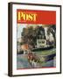 "Walking Home in the Rain," Saturday Evening Post Cover, October 20, 1962-John Clymer-Framed Giclee Print