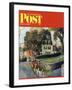 "Walking Home in the Rain," Saturday Evening Post Cover, October 20, 1962-John Clymer-Framed Giclee Print