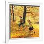 "Walking Home Through Leaves", October 7, 1950-John Clymer-Framed Giclee Print