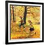 "Walking Home Through Leaves", October 7, 1950-John Clymer-Framed Giclee Print