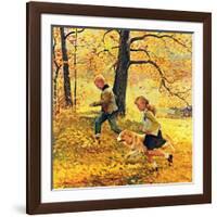 "Walking Home Through Leaves", October 7, 1950-John Clymer-Framed Giclee Print