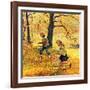 "Walking Home Through Leaves", October 7, 1950-John Clymer-Framed Giclee Print