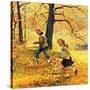 "Walking Home Through Leaves", October 7, 1950-John Clymer-Stretched Canvas