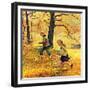 "Walking Home Through Leaves", October 7, 1950-John Clymer-Framed Giclee Print