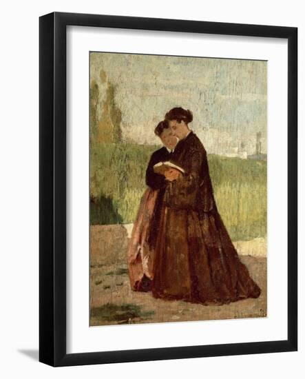 Walking in Garden, 1864-Silvestro Lega-Framed Giclee Print