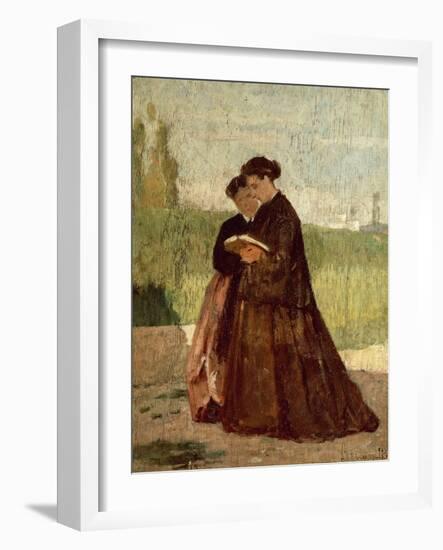 Walking in Garden, 1864-Silvestro Lega-Framed Giclee Print