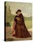 Walking in Garden, 1864-Silvestro Lega-Stretched Canvas