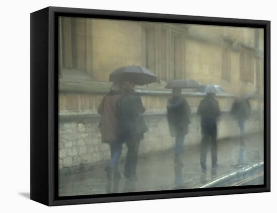 Walking in the rain, Oxford University, England-Alan Klehr-Framed Stretched Canvas