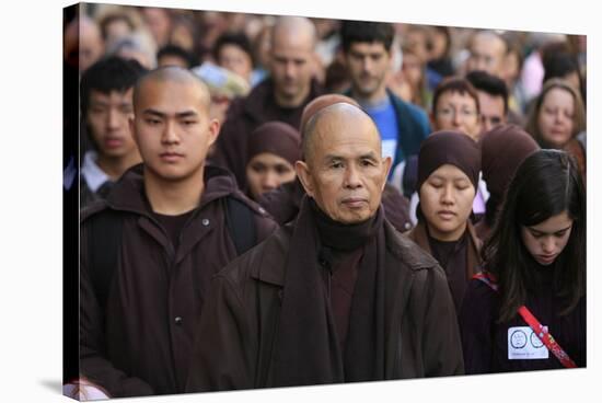 Walking meditation led by Thich Nhat Hanh, France-Godong-Stretched Canvas