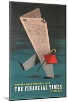 Walking Newspaper, Financial Times-null-Mounted Art Print