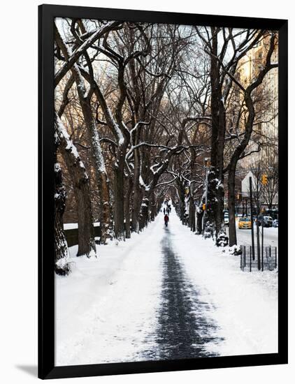 Walking on a Path in Central Park in Winter-Philippe Hugonnard-Framed Photographic Print