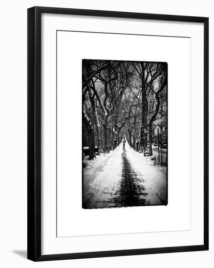 Walking on a Path in Central Park in Winter-Philippe Hugonnard-Framed Art Print