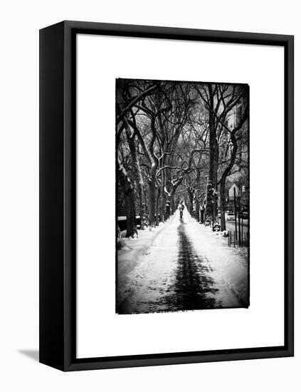 Walking on a Path in Central Park in Winter-Philippe Hugonnard-Framed Stretched Canvas