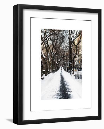 Walking on a Path in Central Park in Winter-Philippe Hugonnard-Framed Art Print