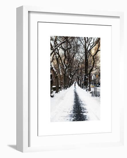 Walking on a Path in Central Park in Winter-Philippe Hugonnard-Framed Art Print