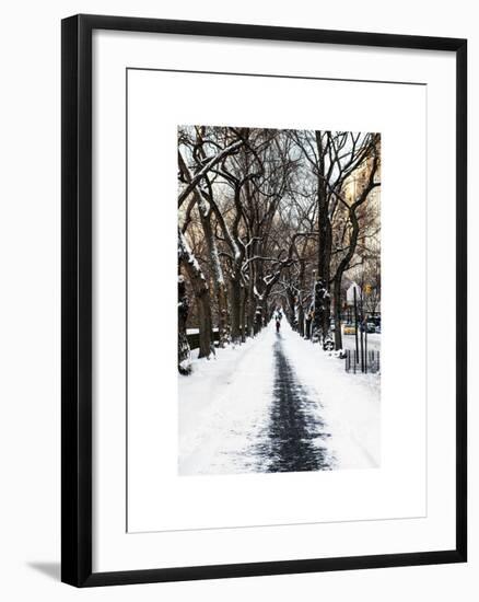 Walking on a Path in Central Park in Winter-Philippe Hugonnard-Framed Art Print