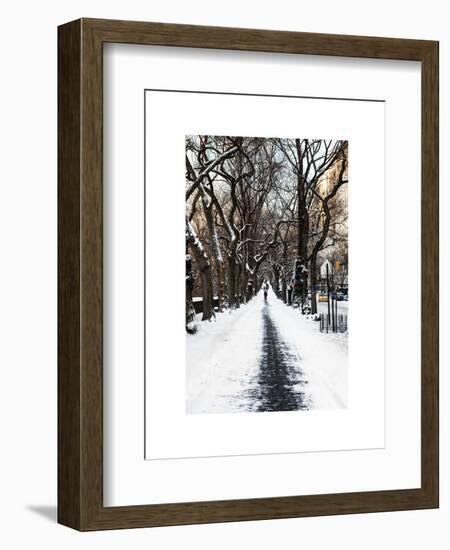 Walking on a Path in Central Park in Winter-Philippe Hugonnard-Framed Art Print