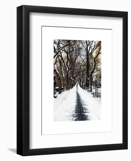 Walking on a Path in Central Park in Winter-Philippe Hugonnard-Framed Art Print