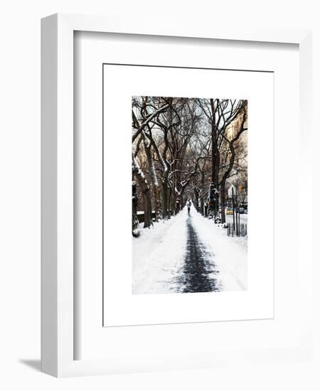 Walking on a Path in Central Park in Winter-Philippe Hugonnard-Framed Art Print