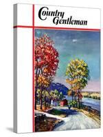 "Walking on Country Road," Country Gentleman Cover, October 1, 1939-Walter Baum-Stretched Canvas