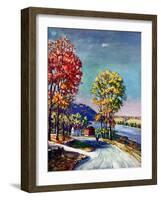 "Walking on Country Road,"October 1, 1939-Walter Baum-Framed Giclee Print