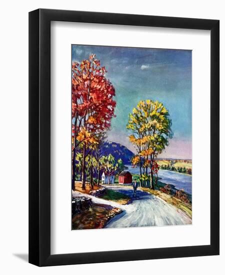 "Walking on Country Road,"October 1, 1939-Walter Baum-Framed Premium Giclee Print