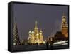 Walking Past a Huge Christmas Tree in Red Square in Moscow-null-Framed Stretched Canvas