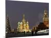 Walking Past a Huge Christmas Tree in Red Square in Moscow-null-Mounted Photographic Print