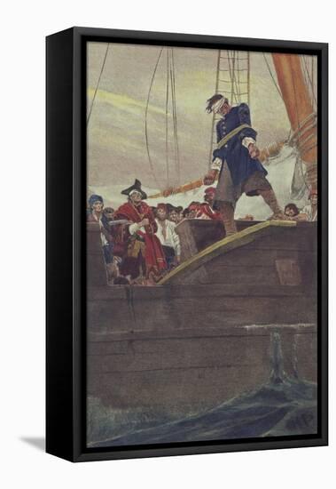 Walking the Plank, Engraved by Anderson-Howard Pyle-Framed Stretched Canvas