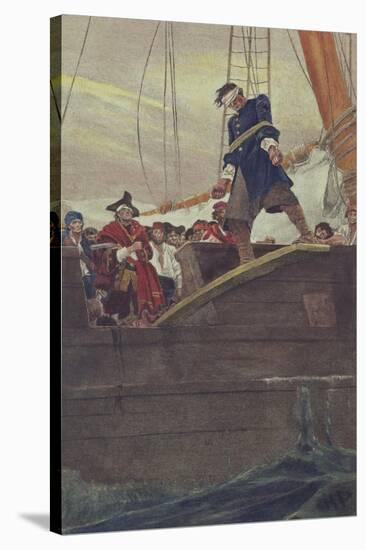 Walking the Plank, Engraved by Anderson-Howard Pyle-Stretched Canvas