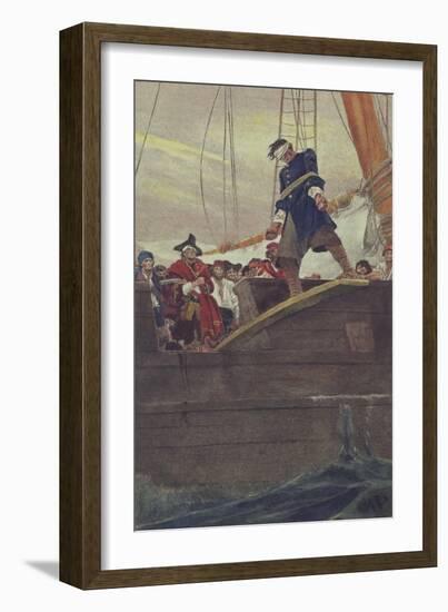 Walking the Plank, Engraved by Anderson-Howard Pyle-Framed Giclee Print