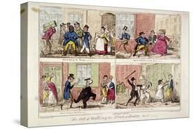 Walking the Streets of London, 1818-George Cruikshank-Stretched Canvas