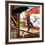 "Walking the Tightrope," June 11, 1949-Stevan Dohanos-Framed Giclee Print