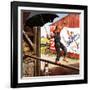 "Walking the Tightrope," June 11, 1949-Stevan Dohanos-Framed Giclee Print