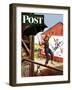 "Walking the Tightrope," Saturday Evening Post Cover, June 11, 1949-Stevan Dohanos-Framed Giclee Print