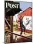 "Walking the Tightrope," Saturday Evening Post Cover, June 11, 1949-Stevan Dohanos-Mounted Giclee Print